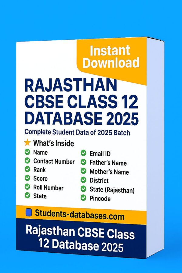 Rajasthan CBSE Class 12 Database 2025