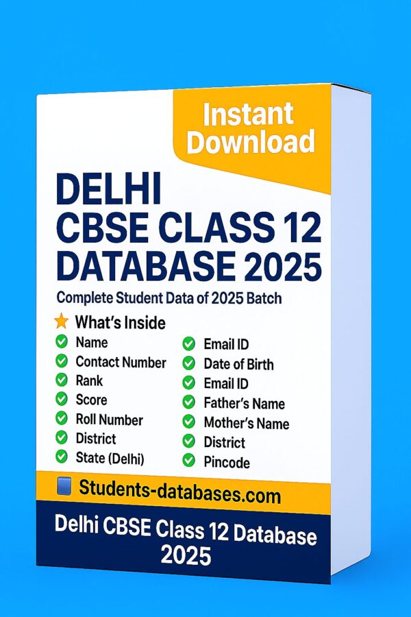Delhi CBSE Class 12 Database 2025