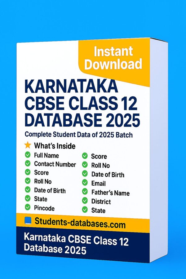 Karnataka CBSE Class 12 Database 2025