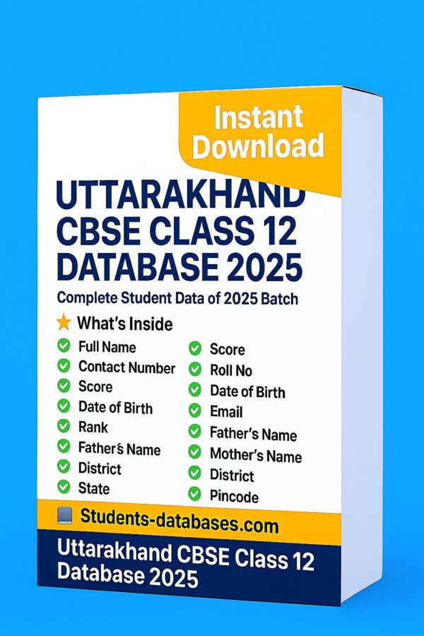 Uttarakhand CBSE Class 12 Database 2025