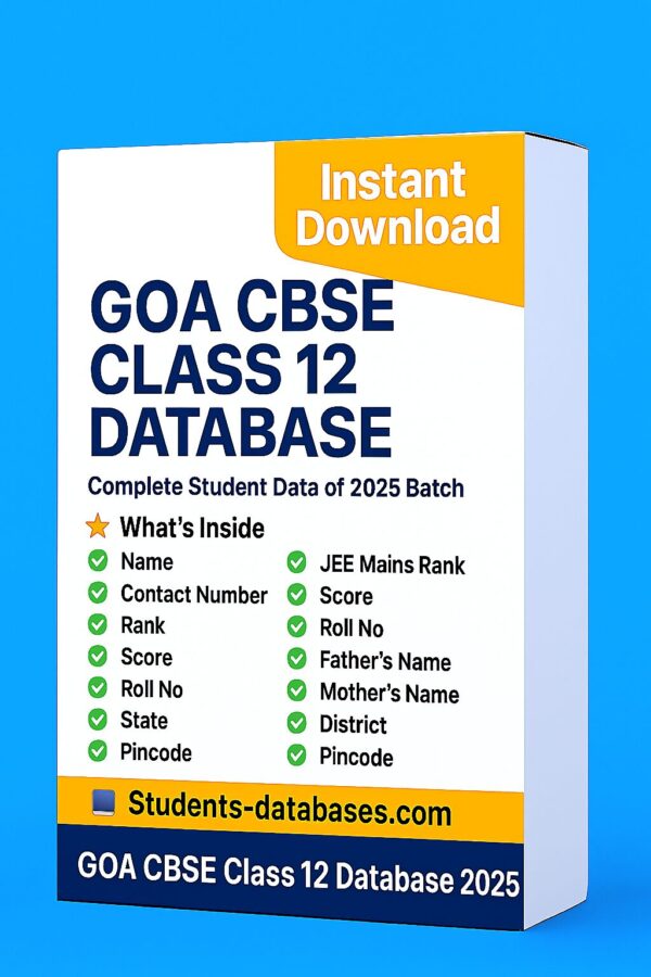 Goa CBSE Class 12 Database 2025