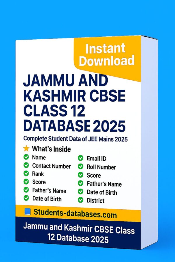 Jammu and Kashmir CBSE Class 12 Database 2025