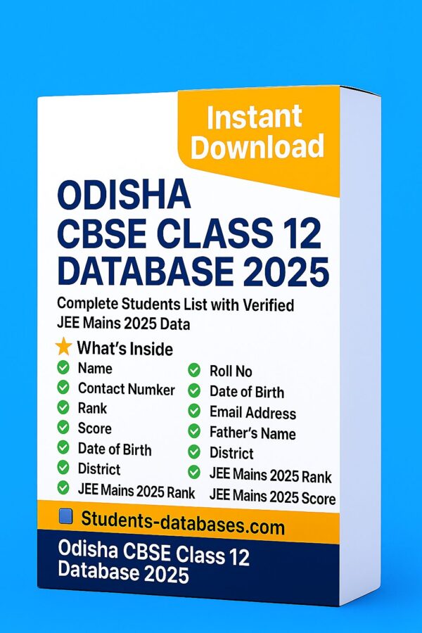 Odisha CBSE Class 12 Database 2025